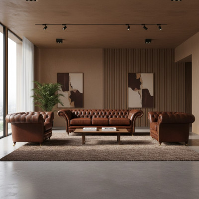 Sofás de cuero, sofás, juegos de tapicería, conjunto de sofás, sofás modernos, Chesterfield.