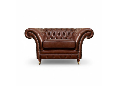 Sillón del salón Marrón Chesterfield Mobiliario Sofá Asiento acolchado Nuevo