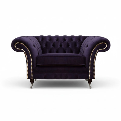 Sillón de sala de estar nuevo diseño de lujo Chesterfield tapicería textil.