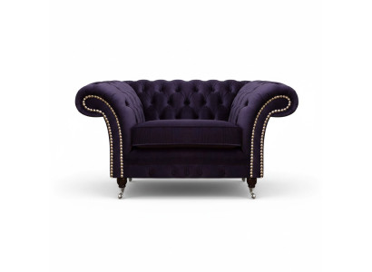 Sillón de sala de estar nuevo diseño de lujo Chesterfield tapicería textil.