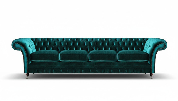 Sofá de cuatro plazas Chesterfield para sala de estar de Neu Design.