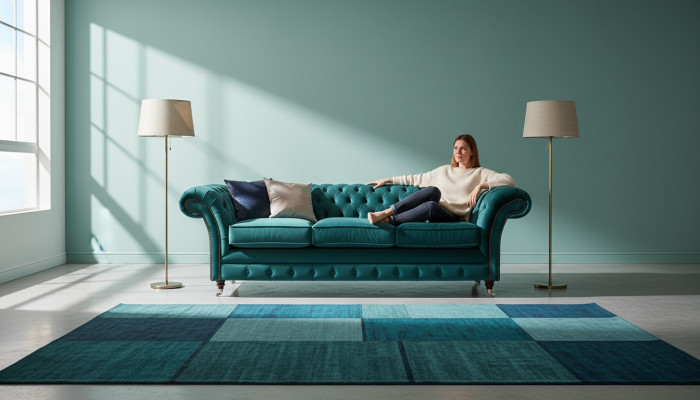 Sofá Chesterfield de tres plazas, sofá tapizado, muebles de salón, nuevos muebles