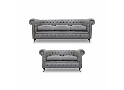 Chesterfield Diseño de lujo sofá tapizado Sofá Conjunto de asientos Tela Conjunto de sofás