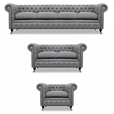 Sofá de tela de poliéster Chesterfield para sala de estar, nuevo diseño.