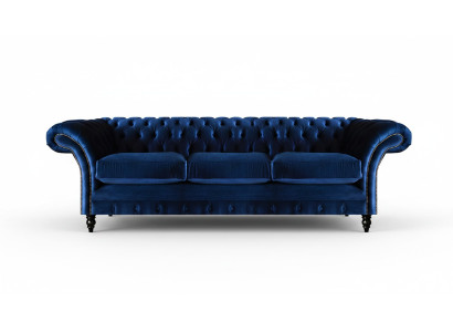 Sofá de lujo Chesterfield de tres plazas, tela de tapicería de salón de diseño nuevo