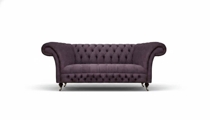 Sofá Chesterfield de dos plazas, sofá de sala de estar de lujo tapizado en tela textiles