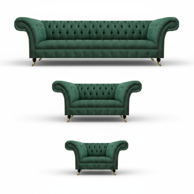 Sofás de lujo verdes juego completo de sofás tapizados muebles de salón sofá de tela