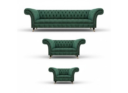 Sofás de lujo verdes juego completo de sofás tapizados muebles de salón sofá de tela