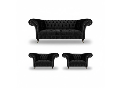 Juego de sofá para sala de estar Chesterfield, conjunto de muebles de lujo completo, 2 sillones.