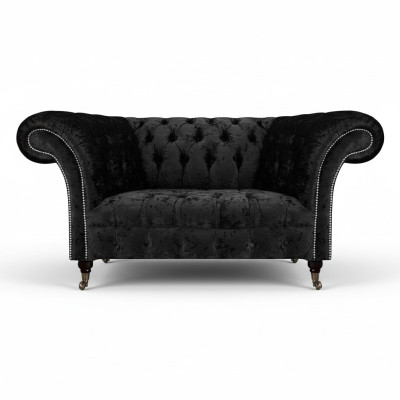 Sofá Chesterfield de dos plazas para sala de estar, tapizado de tela, asiento acolchado, muebles tapizados.