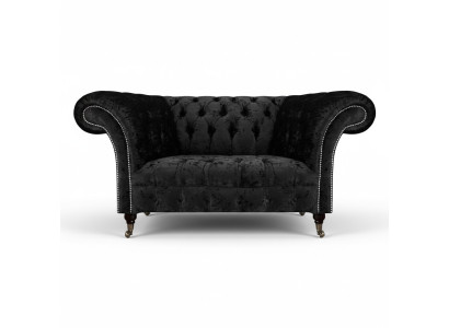 Sofá Chesterfield de dos plazas para sala de estar, tapizado de tela, asiento acolchado, muebles tapizados.