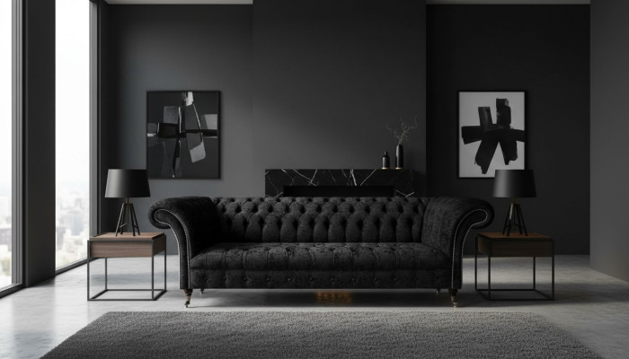 Sala de estar Chesterfield sofá de cuatro plazas sofá muebles tapizados decoración nuevo