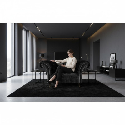 Sala de estar de lujo sillón asiento tapizado Chesterfield mueble tapizado.