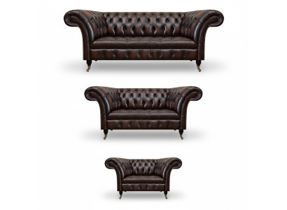 Muebles tapizados de salón Sofás Chesterfield Sofá de cuero Conjunto de sofá de lujo