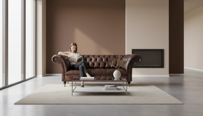 Chesterfield sofá de tres plazas sofá muebles tapizados mobiliario salón nuevo