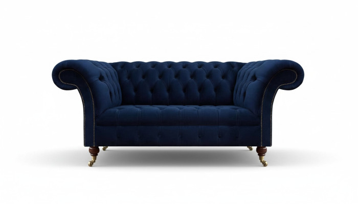 Sofá de sala de estar, sofá de dos plazas, mueble tapizado, diseño Chesterfield.