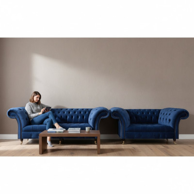 Chesterfield Set sofá de tres plazas sofá mobiliario sillón sala de estar nuevo