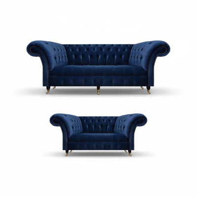 Chesterfield Set sofá de tres plazas sofá mobiliario sillón sala de estar nuevo