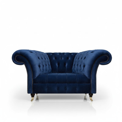Silla de lujo azul Asiento tapizado Muebles tapizados Sala de estar Nuevo diseño Chesterfield