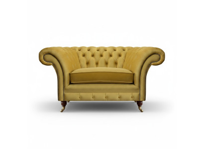 Nuevo sillón de lujo amarillo asiento mobiliario Chesterfield salón textil