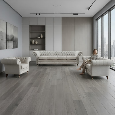 Chesterfield gris conjunto de muebles tapizados de lujo sofás completo sala de estar.