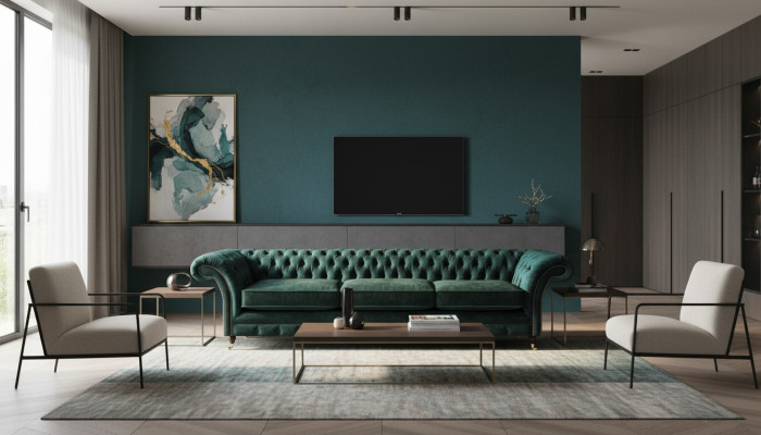 Muebles Chesterfield para sala de estar, sofá, diván de tres plazas, muebles tapizados.