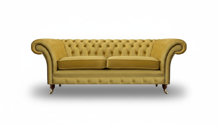 Sofá de lujo de dos plazas de tela Chesterfield para sala de estar
