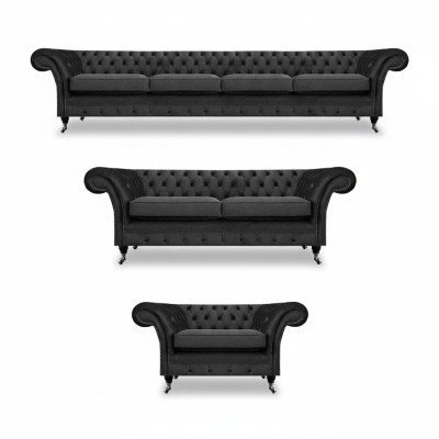 Conjunto completo de sofás Chesterfield, conjunto de muebles de sofá y sillón para la sala de estar 4+2+1.