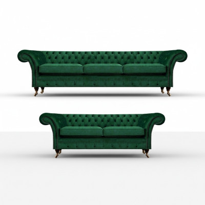 Sofá de 2 piezas Chesterfield para sala de estar con sofás 3+2.