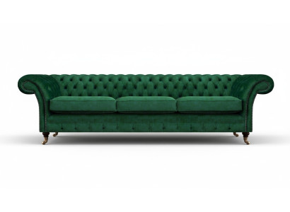 Muebles tapizados Sofá de lujo de tres plazas Chesterfield Sala de estar Textil.