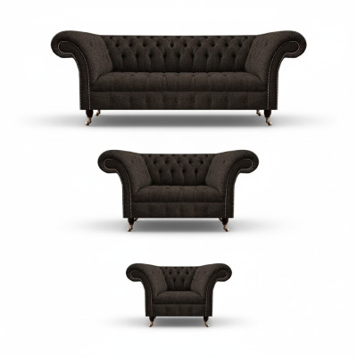 Lujo Juego de muebles tapizados de diseñador completo, conjunto de sofás de 3 piezas.