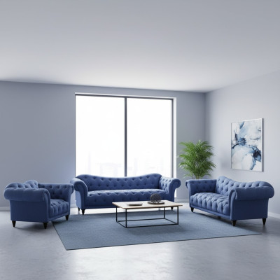 Conjunto de sofás de diseñador Moderno de Lujo con Sofás Chesterfield.