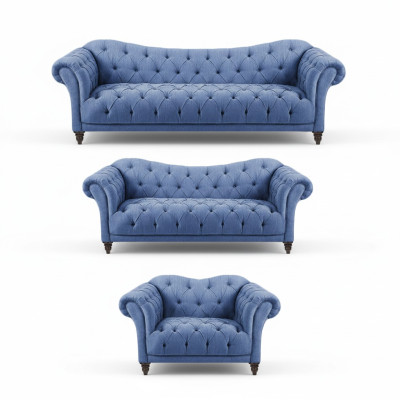 Conjunto de sofás de diseñador Moderno de Lujo con Sofás Chesterfield.