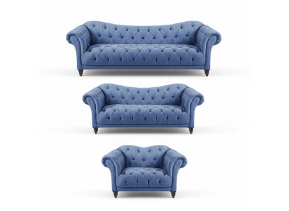 Conjunto de sofás de diseñador Moderno de Lujo con Sofás Chesterfield.