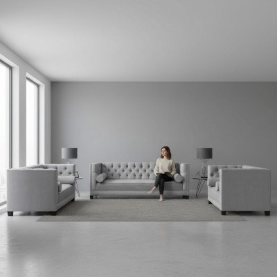 Sala de estar de lujo Moderno juego de sofás 2x Sofás Nuevos Juegos de sillones