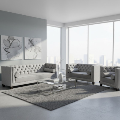 Sala de estar de lujo Moderno juego de sofás 2x Sofás Nuevos Juegos de sillones