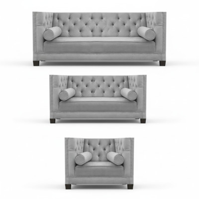 Conjunto de sala de estar de lujo tapizado textil sofá conjunto de 3 piezas moderno diseñador 4+2+1