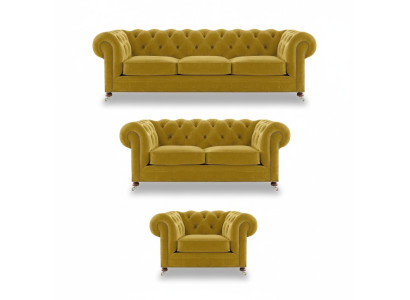 Diseñador 2x Sofás para la sala de estar Sillón Chesterfield Set de lujo Chesterfield