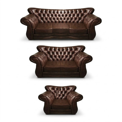 Mobiliario de lujo, sofás tapizados, juego de sofás de cuero sillón para sala de estar.
