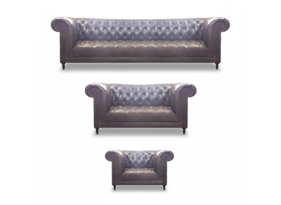 Chesterfield Lujo Completo 3 pieza de sala de estar, juego de sofás, muebles tapizados 4+2+1