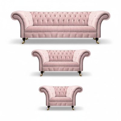 Conjunto completo de lujo para sala de estar nuevo sillones sofás Chesterfield muebles tapizados