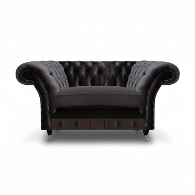 Silla tapizada Chesterfield negra de lujo, mueble de asiento moderno de 1 plaza.