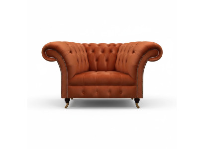 Sillón individual de tela marrón para sala de estar, mueble de diseñador.