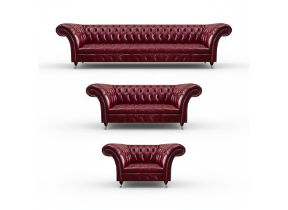 Sofá de cuero Chesterfield color rojo oscuro, sofás de cuero de diseñador, sofás-cama.
