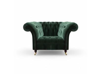 Chesterfield silla verde, sillón de tela asiento de tela muebles de sala de estar.
