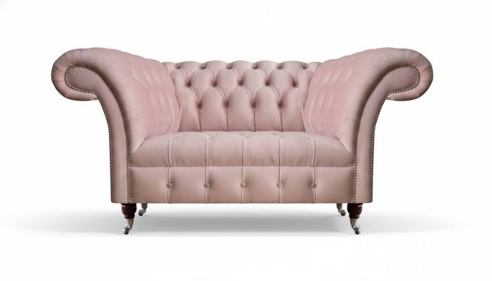 Chesterfield rosa sofá de dos plazas Salón Lujo Muebles Tapizados Sofá