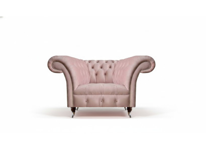 Chesterfield rosa sillón de diseñador de sala de estar de una plaza