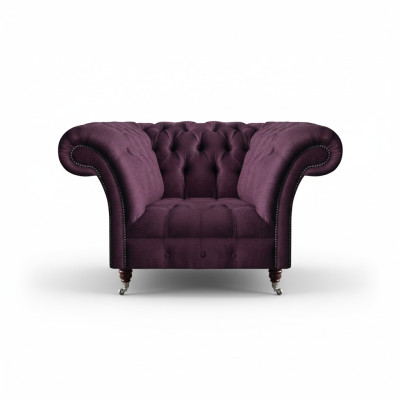 Chesterfield Sillón Púrpura Sala de estar Individual Diseñador Sillón de lujo