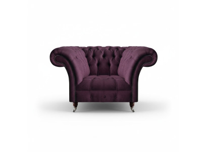 Chesterfield Sillón Púrpura Sala de estar Individual Diseñador Sillón de lujo