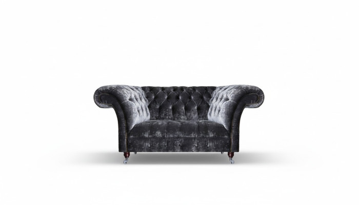 Chesterfield sofá de terciopelo, diseñador de dos plazas, sofás de tela de sofá tapizado.